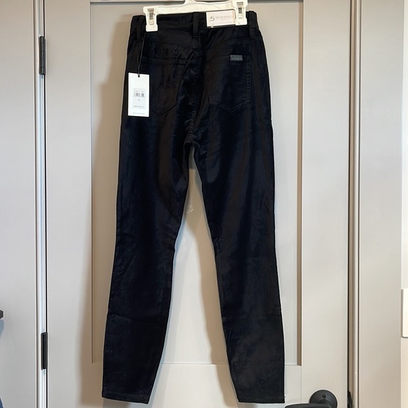 NWT 7 For All Mankind High Rise Ankle Skinny Button Fly Black Velvet Pants 25 - Picture 8 of 11